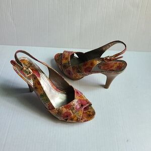 NEW AUDREY BROOKE floral slingback sandals